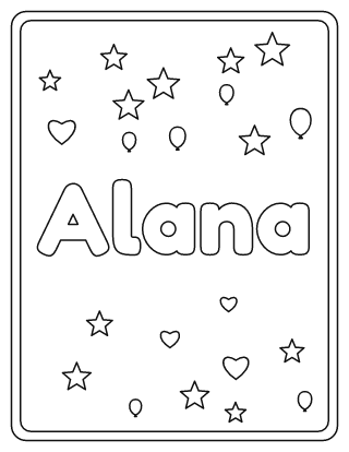 Alana Name Coloring Page
