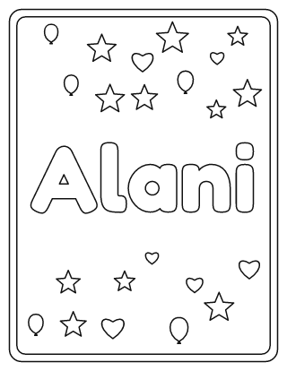 Alani Name Coloring Page