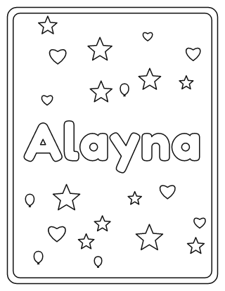 Alayna Name Coloring Page