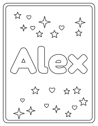 Alex Name Coloring Page