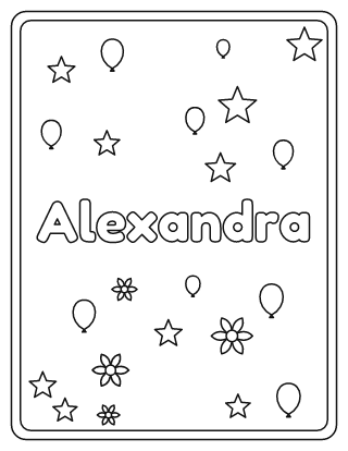 Alexandra Name Coloring Page
