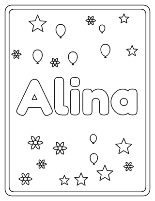 Alina Name Coloring Page