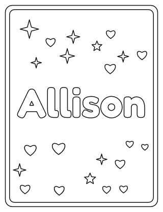 Allison Name Coloring Page