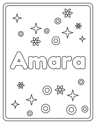 Amara Name Coloring Page