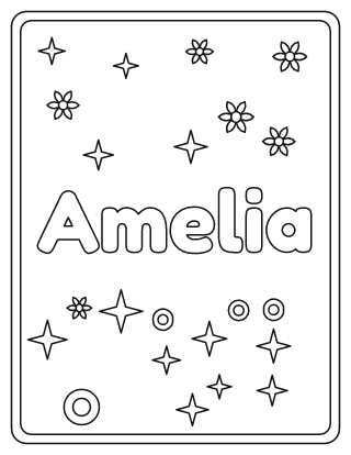 Amelia Name Coloring Page
