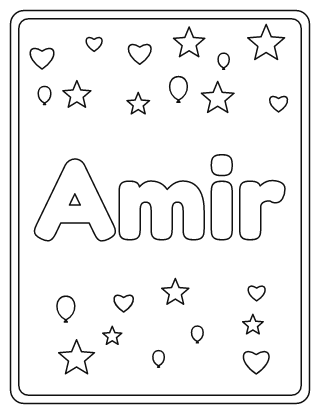 Amir Name Coloring Page