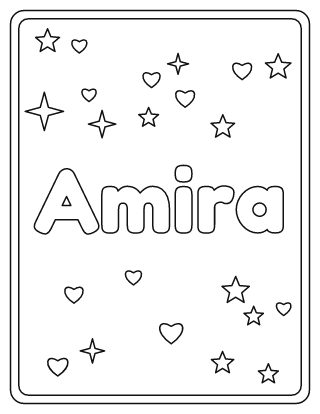 Amira Name Coloring Page