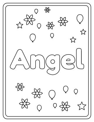 Angel Name Coloring Page