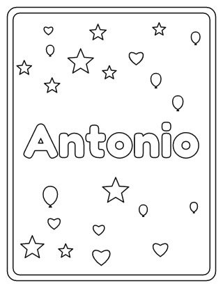 Antonio Name Coloring Page