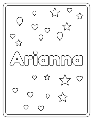 Arianna Name Coloring Page