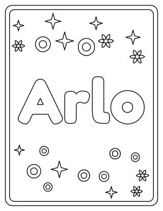 Arlo Name Coloring Page