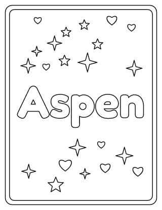 Aspen Name Coloring Page
