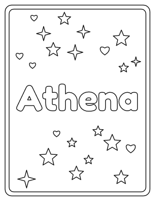 Athena Name Coloring Page