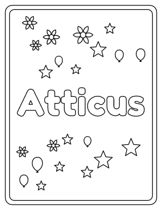 Atticus Name Coloring Page