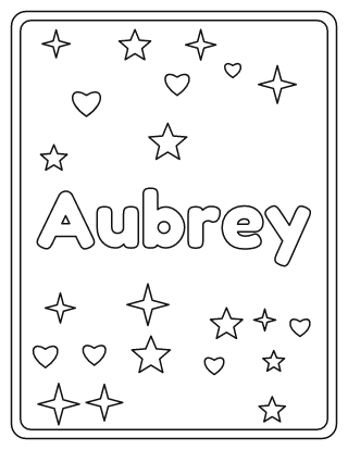 Aubrey Name Coloring Page