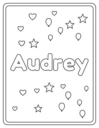 Audrey Name Coloring Page