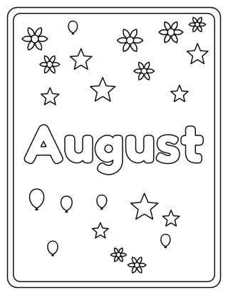 August Name Coloring Page