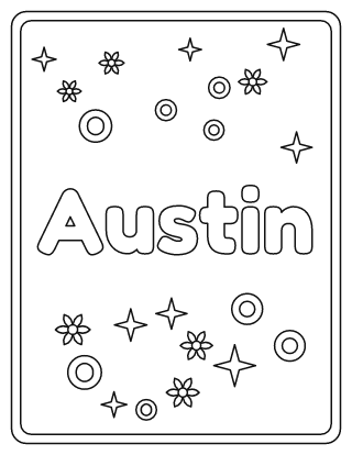 Austin Name Coloring Page