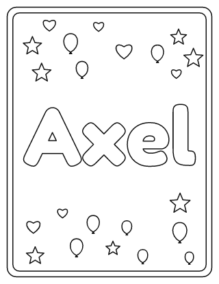 Axel Name Coloring Page