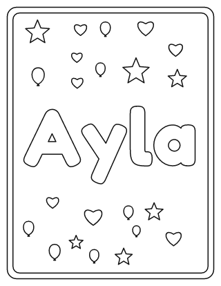 Ayla Name Coloring Page