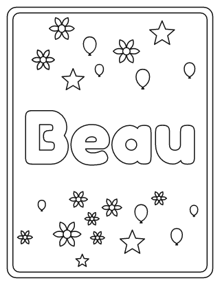 Beau Name Coloring Page
