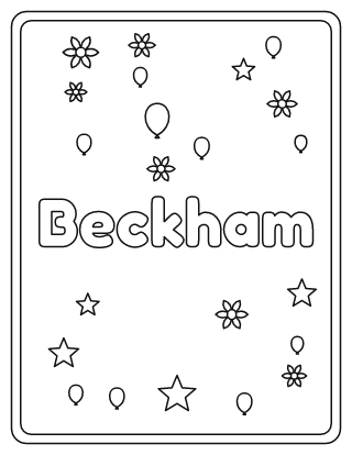 Beckham Name Coloring Page