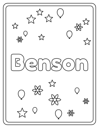 Benson Name Coloring Page