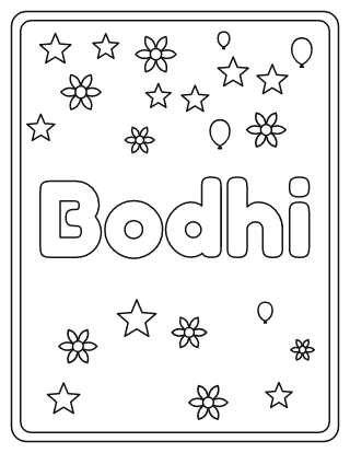 Bodhi Name Coloring Page