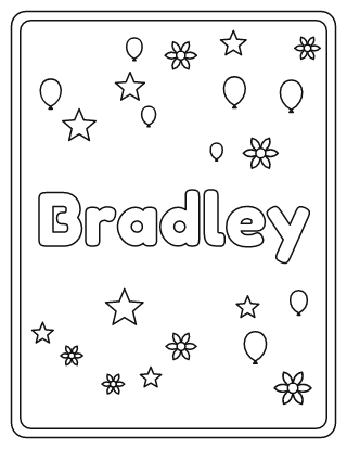 Bradley Name Coloring Page