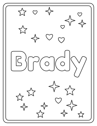 Brady Name Coloring Page