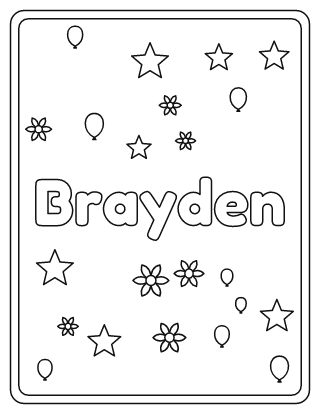 Brayden Name Coloring Page