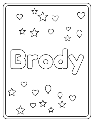 Brody Name Coloring Page