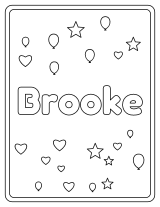 Brooke Name Coloring Page