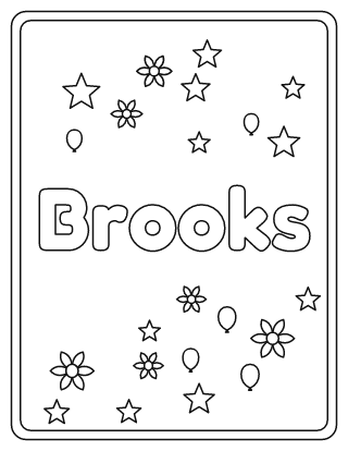 Brooks Name Coloring Page