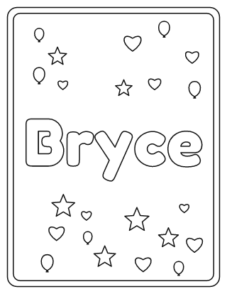 Bryce Name Coloring Page
