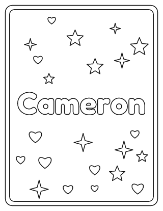Cameron Name Coloring Page
