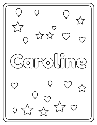 Caroline Name Coloring Page