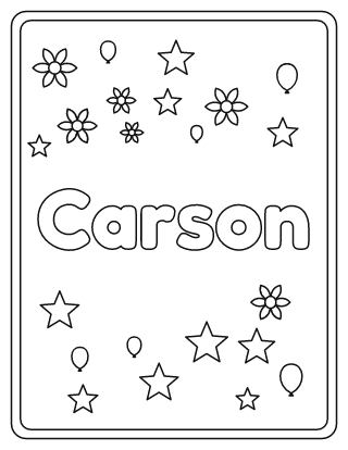 Carson Name Coloring Page