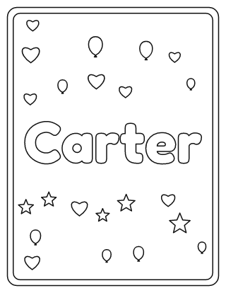 Carter Name Coloring Page