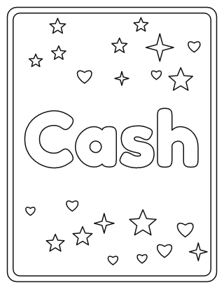 Cash Name Coloring Page