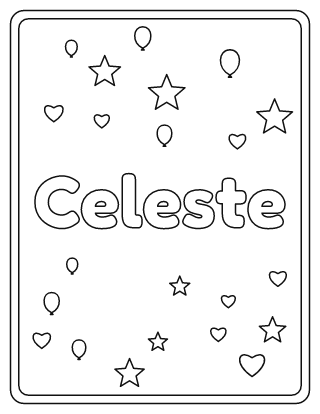 Celeste Name Coloring Page