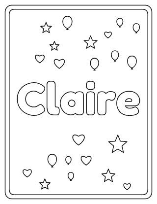 Claire Name Coloring Page