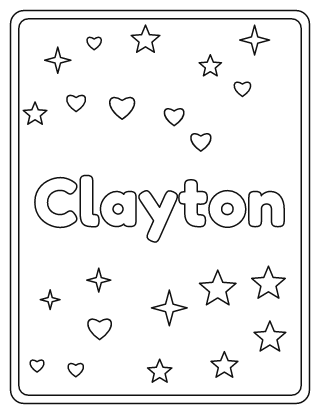 Clayton Name Coloring Page