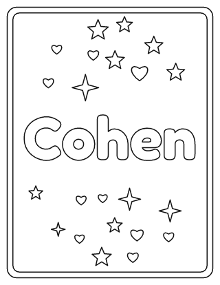 Cohen Name Coloring Page