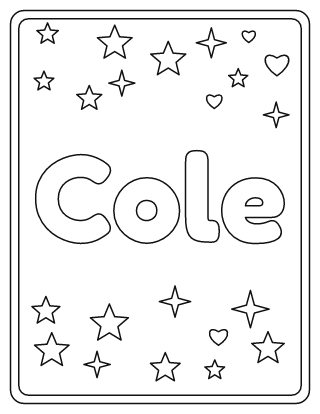 Cole Name Coloring Page