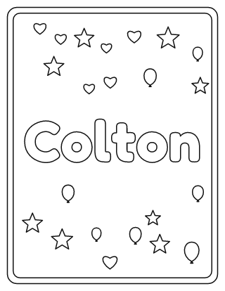 Colton Name Coloring Page