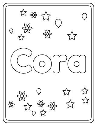 Cora Name Coloring Page