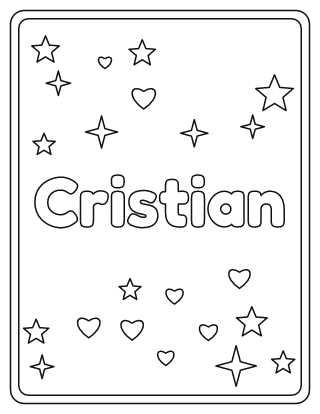 Cristian Name Coloring Page