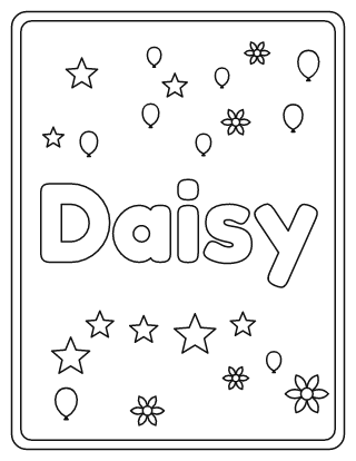 Daisy Name Coloring Page