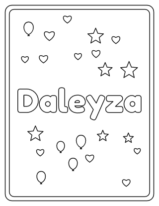 Daleyza Name Coloring Page